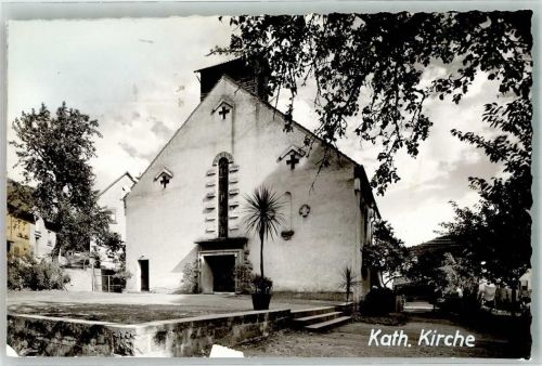 Unter-Flockenbach Kath. Kirche Ort handschriftlich Foto Original aus Archiv eines Ansichtskartenverlags