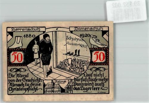 Weißenfels 1921 50 Pfg Schusterstadt