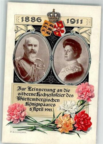 1911 sign. Schnorr P. Silberhochzeit d. Württembergischen Königspaares