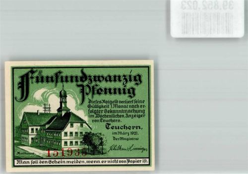 Teuchern 1921 25 Pfennig Rathaus Nr. 151935