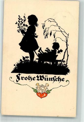 Kind Puppe Bollerwagen Engel Frohe Wünsche Verlag Klotz Nr.112