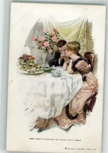 Nr. 190 The First Evening in their own home sign. Harrison Fisher