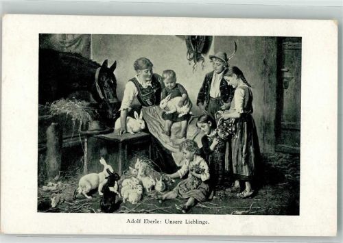 sign. Eberle Adolf Unsere Lieblinge Pferd Tracht K.Juno.B. Nr. 9