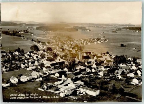 Legau Fliegeraufnahme Foto Original aus Archiv eines Ansichtskartenverlags