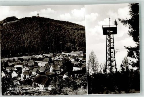 Morsbach Luftkurort im Oberbergischen Aussichtsturm Foto AK beschnitten