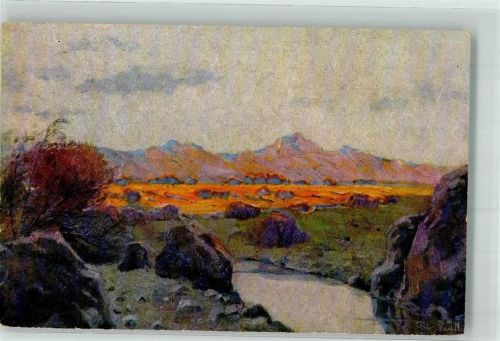 sign. Müller Peter Paul Prof. Landschaft a. Deutsch-Südwestafrika Kolonialkriegerdank