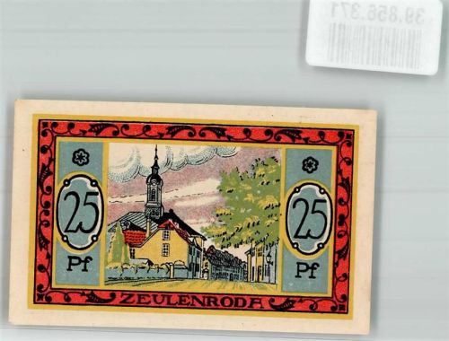 Zeulenroda 1921 25 Pfennig Kirche zum heiligen Kreuz