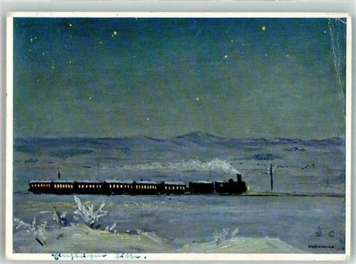 Neujahr Eisenbahn Verlag Josef Müller Nr. 14066 Künstlerkarte