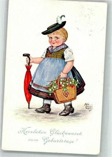 1913 Geburtstag Glückwunsch Kind Tracht Novatis Nr. 530