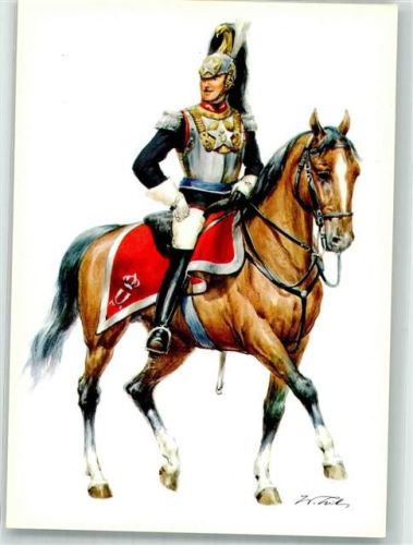 sign. Tritt Offizier des Garde-Kürassier-Regimentes in Uniform zu Pferde aus dem Jahre 1890 Militär Italien Künstlerkarte