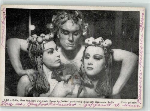 Berlin Mitte 1950 Edel von Rothe Gert Reinholm und Gisela Deege in Sadko von Rimskij-Korssakoff an der Staatsoper Fotograf Wilhelmi