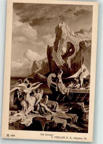 sign. Preller F. Die Sirenen D. Ä. Odyssee IX F.A. Ackermann 1839 Serie 153