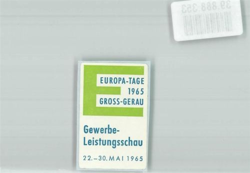 Groß-Gerau Europa-Tag 1965 Gross-Gerau Gewerbe-Leistungsschau 22.-30.Mai 1965