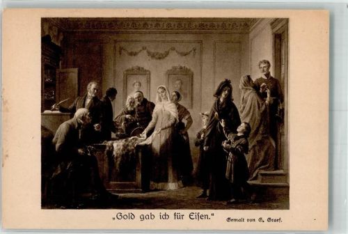Gold gab ich für Eisen sign. Graef Frauen Kinder PK Nr.19