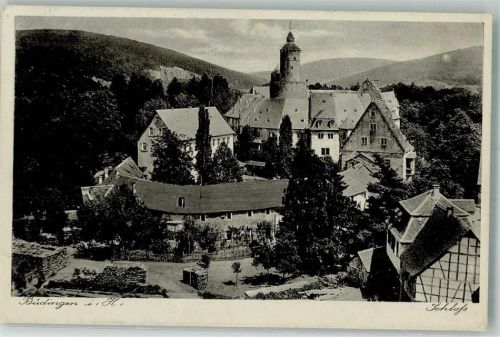 Büdingen 1942 Schloss Bahnpost Giesen- Zug 503