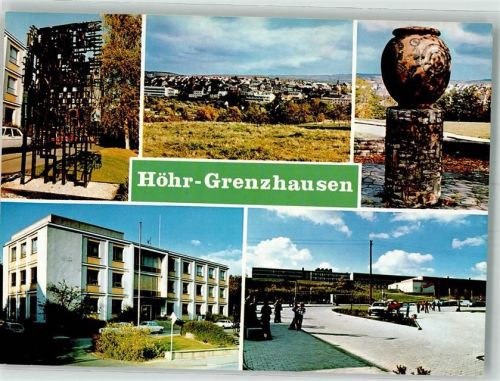 Höhr-Grenzhausen Denkmal zur Stadtgründung Rathaus Schulzentrum