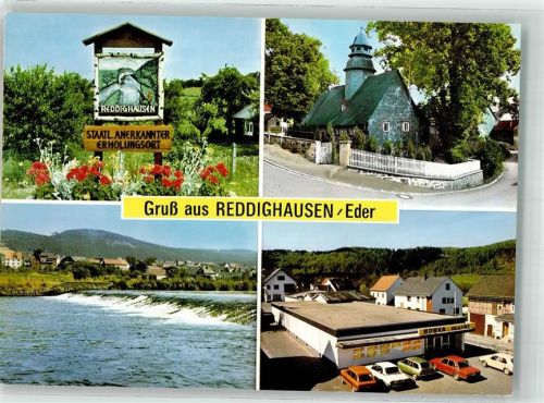 35116 W3559 Reddighausen - Wegweiser Geschäft EDEKA Auto