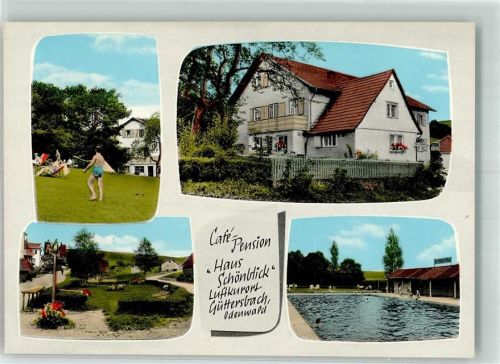 Güttersbach Cafe Pension Haus Schönblick Parkanlage Schwimmbad