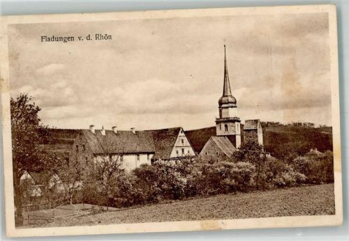 Fladungen 1929 mit der Kath. Pfarrkirche St. Kilian
