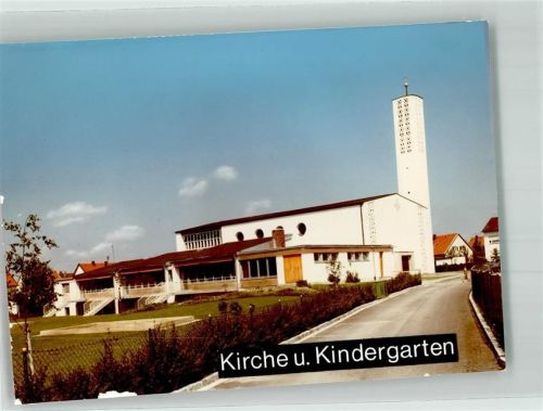 Penzberg Kirche Kindergarten Ort handschriftlich Foto Original aus Archiv eines Ansichtskartenverlags
