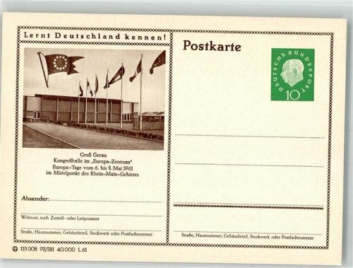 Groß-Gerau 1961 Kongreßhalle im Europa-Zentrum Europa-Tage