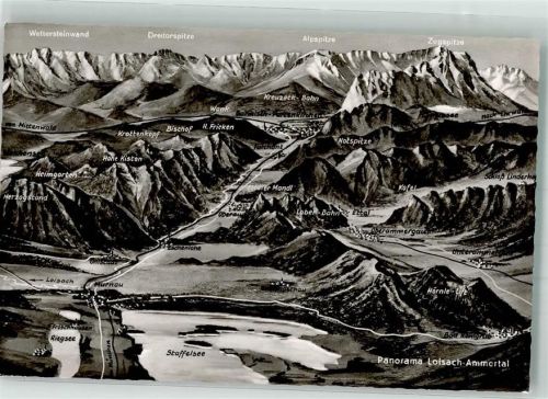 Eschenlohe Panoramakarte Loisach-Ammertal