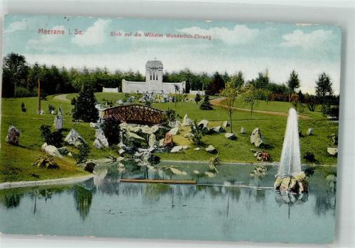 Meerane 1910 Denkmal Wilhelm Wunderlich-Ehrung