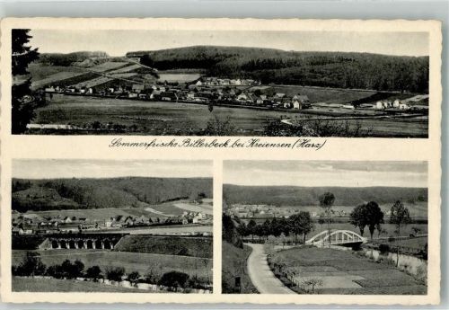 Billerbeck Panorama des Ortes Eisenbahnbrücke Leinebrücke