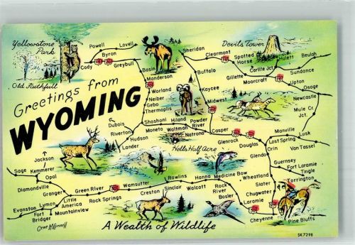 Cheyenne WY - Landkarte Wyoming