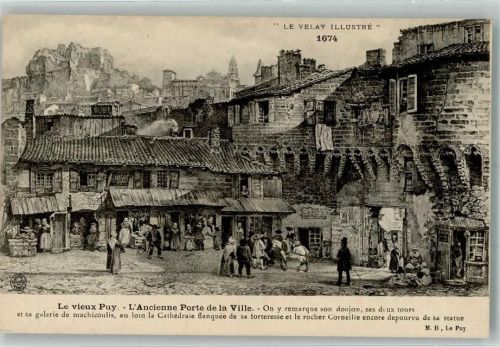 Le Puy-en-Velay Marktszene Porte de la Ville Kathedrale