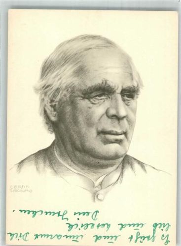 sign. Growas Portrait von Sebastian Kneipp Werbung für Kathreiner Malzkaffee