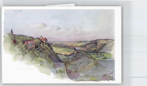Dornburg Die 3 Schlösser, Aquarell von W. Hartwig