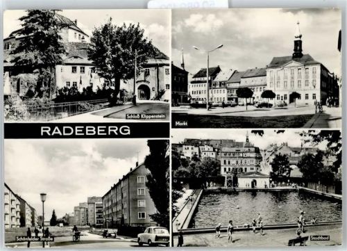 Radeberg Schloß Klippenstein, Markt, Schönfelder Straße, Schwimmbad Stadtbad