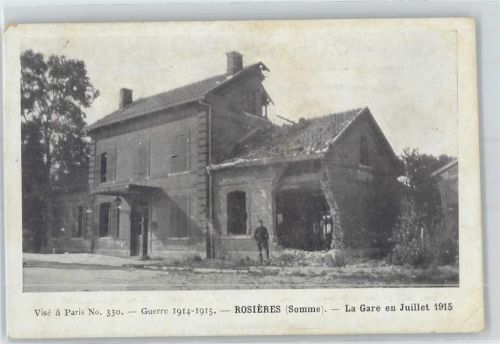 Rosieres Bahnhof zerstört/détruit