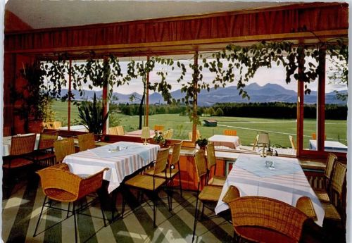 Irschenberg Autobahn-Rasthaus, Motel, Blick zur Alpenkette und Wendelstein