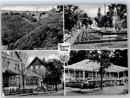 Frauenwald Platz des Friedens, Wappen, FDGB-Heim Raymonde Dien, Lenkgrund