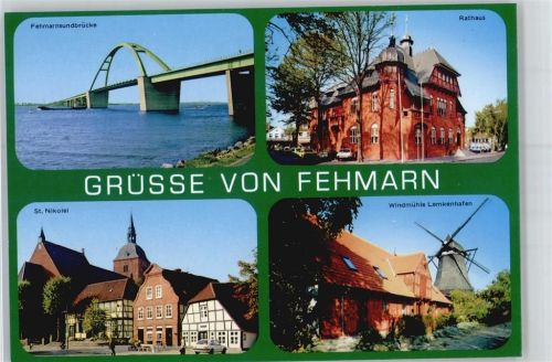 Fehmarn Fehmarnsundbrücke Rathaus Windmühle Lemkenhafen AKU1