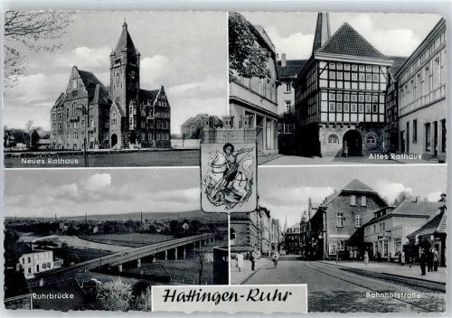 Hattingen Ruhrbrücke, Neues Rathaus, Altes Rathaus, Ruhrbrücke