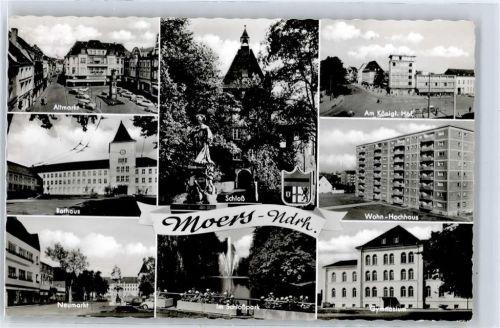 Moers Schloß, Altmarkt, Rathaus, Neumarkt, Schloßpark, Gymnasium, Am Königl. Hof