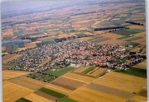 Riedstadt Fliegeraufnahme, Ortsansicht, Kirche