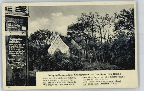 Altengrabow Militär, Truppenübungsplatz, Gedicht der Spuk von Gloine