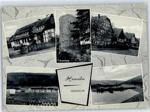 34346 W3510 Hemeln , Kr Hann Münden - Jugendherberge, Bramburg, Camping-Platz, Weserfähre