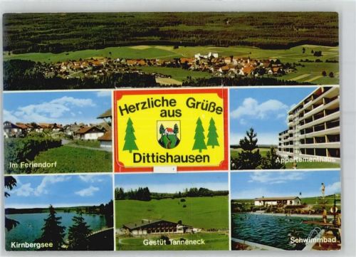 Dittishausen Leporello, Im Feriendorf, Kirnbergsee, Gestüt Tanneneck, Schwimmbad, Appartementhaus, Wappen