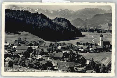 Altstädten Totalaufnahme mit Hochgebirgskette