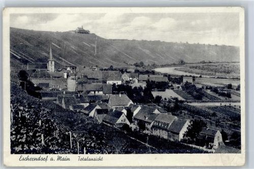 97332 W8712 Escherndorf - Kirche, Weinberge