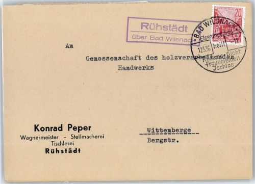 19322 O2901 Bad Wilsnack - Landpoststempel Rühstädt