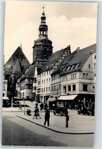 Lutherstadt Eisleben Straßenansicht, Kirche, Autos