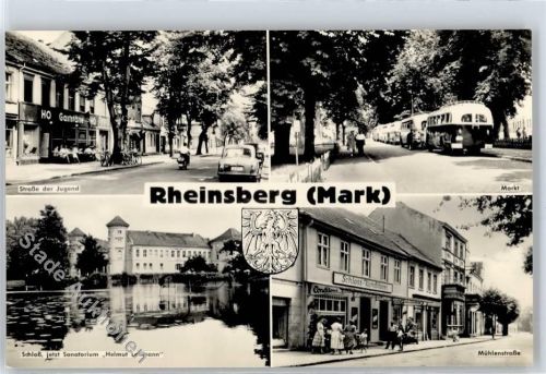 Rheinsberg Foto-Karte Markt Mühlenstrasse Strasse der Jugend