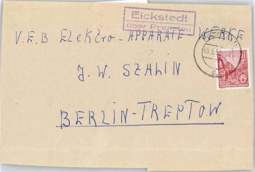 Prenzlau Landpoststempel Eickstedt