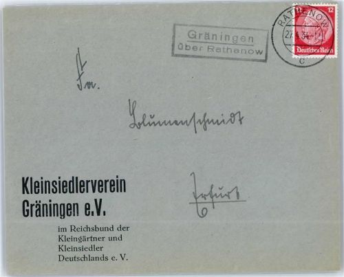 Rathenow Landpoststempel Gräningen